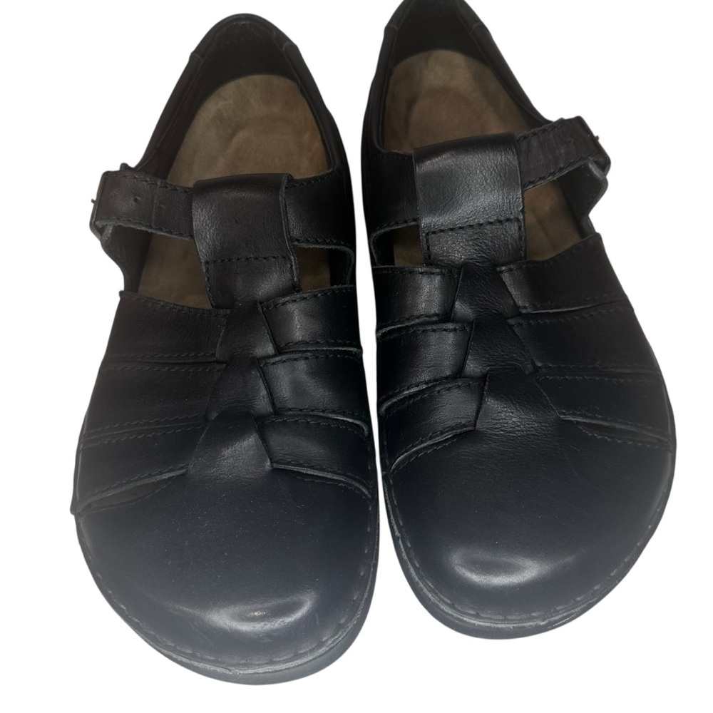 Footprints by Birkenstock Black Leather Mary Jane Comfort Shoes, EU 46